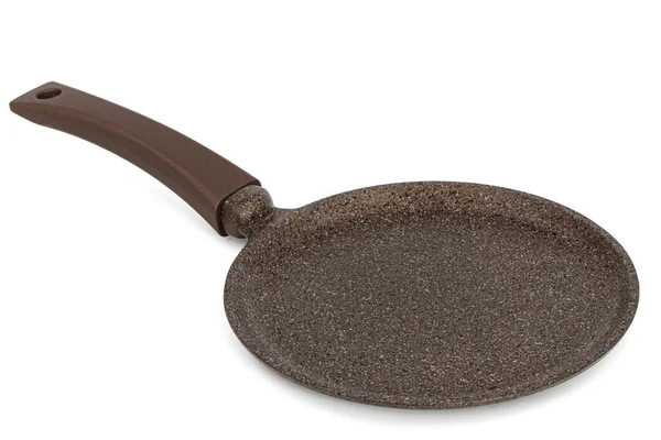 Brun Stekpanna Med Non Stick Isolerad Vit Bakgrund — Stockfoto