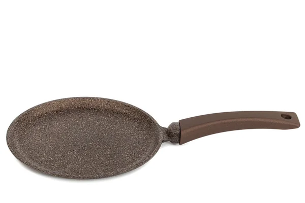 Brun Stekpanna Med Non Stick Isolerad Vit Bakgrund — Stockfoto