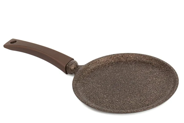 Brun Stekpanna Med Non Stick Isolerad Vit Bakgrund — Stockfoto