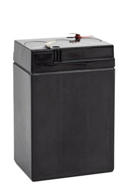 Asit doldurulabilir batarya, beyaz arkaplanda izole edilmiş.