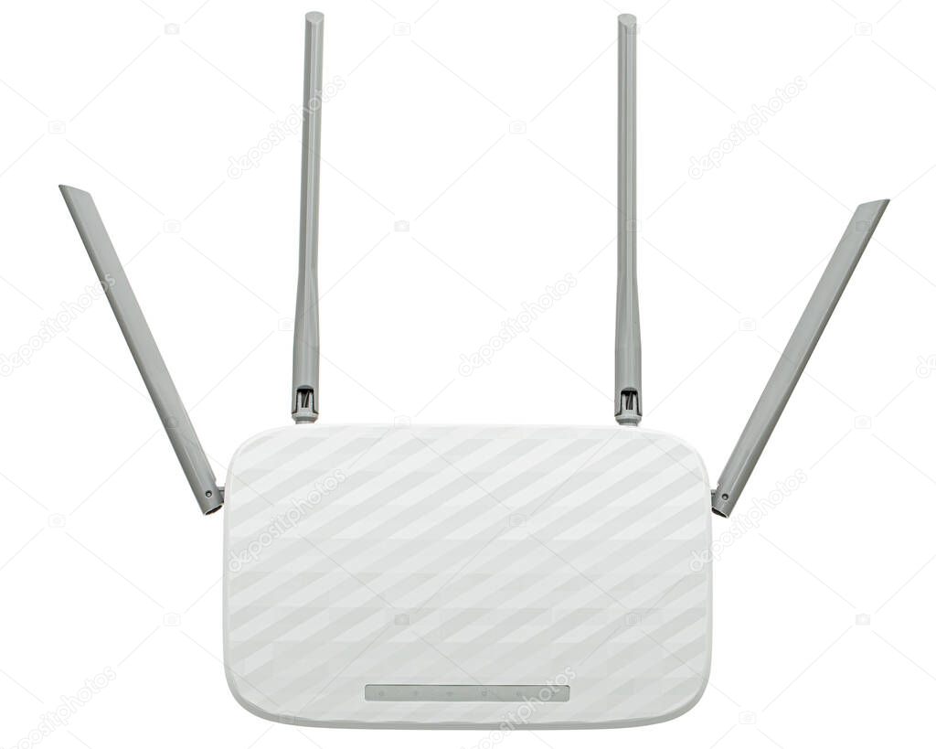 WI-FI wireless router, wireless data technology, isolated on white background