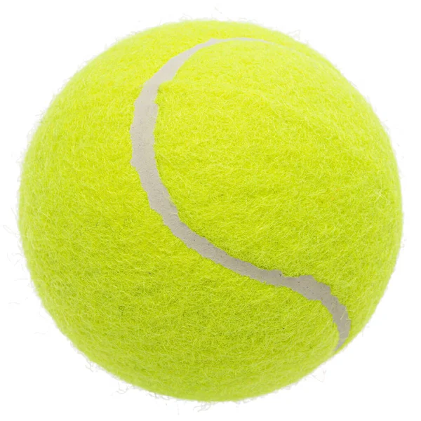 Yeşil tenis topu, beyaz arka planda izole.