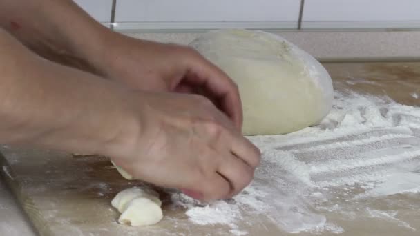 Voorbereiding van het deeg voor het bakken — Stockvideo