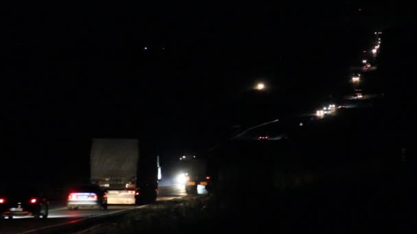 Nacht snelweg — Stockvideo