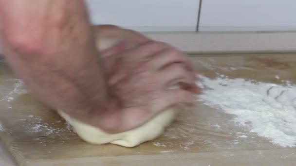 Kneading dough — Stock Video