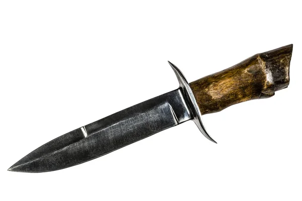 Jagdmesser isoliert auf weißem Hintergrund, mit Clipping-Pfad — Stockfoto