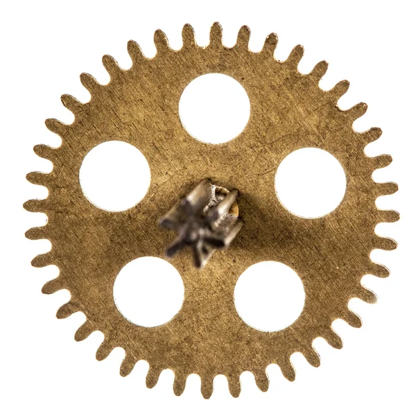 시계 메커니즘, 흰색 배경에 고립의 피니언 — 스톡 사진