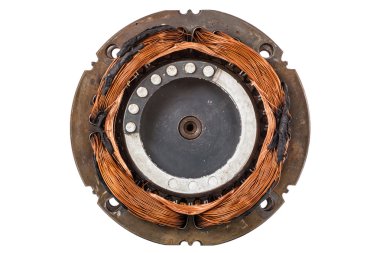 Motor kompresör soğutma, beyaz arka plan üzerinde izole