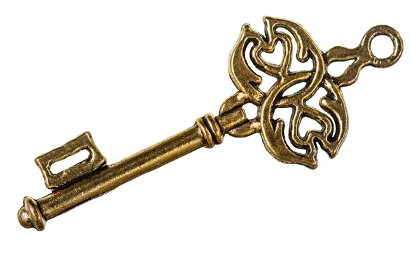 Κλειδί από την κλειδαριά, απομονώνονται σε λευκό φόντο — Φωτογραφία Αρχείου