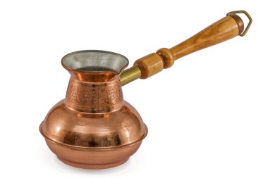 Türk kahve kabı, beyaz arka plan üzerinde izole