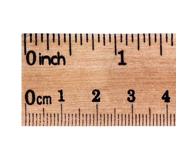 Ruler wooden, isolated on white background — Stock Photo, Image