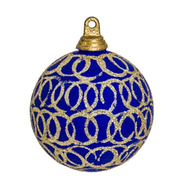 Beyaz arka plan üzerinde izole mavi güzel Noel top