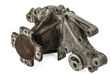 Eski pompası motor soğutma sistemi Araba, üzerinde beyaz izole