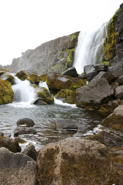 Oxararfoss водоспад. Ісландія — стокове фото