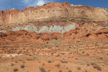 Utah 'taki Capitol Resifi Ulusal Parkı' nda Rockformation. Birleşik Devletler