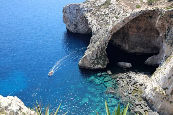 Słynna Błękitna Grota Malcie — Zdjęcie stockowe