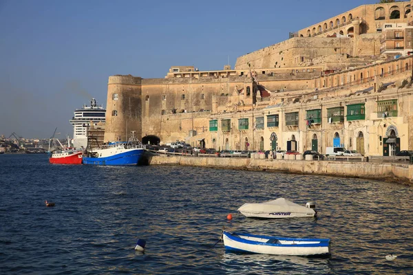 Valletta Malta Agosto 2019 Vista Para Terminal Cruzeiros Cidade Velha — Fotografia de Stock