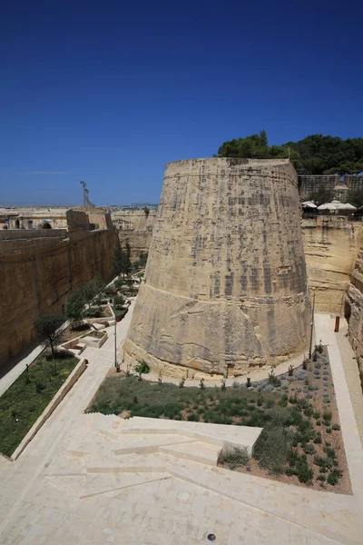 Vista Para Upper Barrakka Gardens Grand Harbor Valletta Malta — Fotografia de Stock