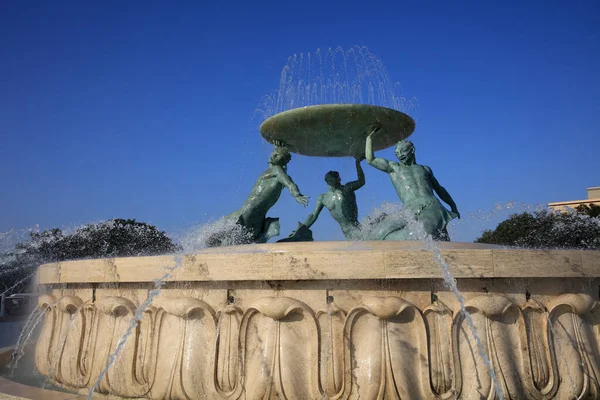 Valeta Malta Agosto 2019 Fuente Agua Tritón Valeta Malta — Foto de Stock