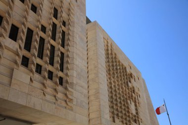 Valletta, Malta 14 Ağustos 2019 Valletta Parlamento Binası. Malta