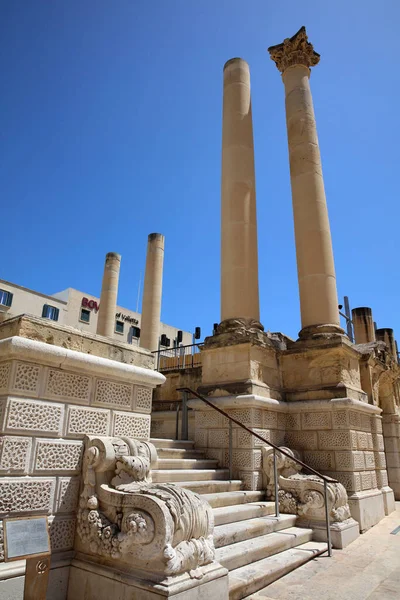 Valletta Malta Agosto 2019 Ruínas Históricas Praça Principal Cidade Velha — Fotografia de Stock