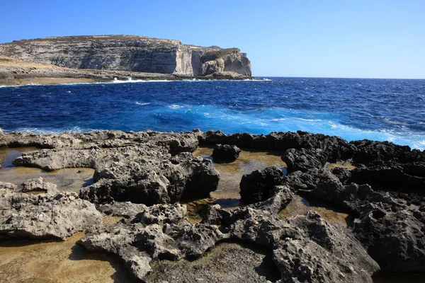 Береговая Линия Недалеко Залива Xwejni Острове Гозо Мальта — стоковое фото