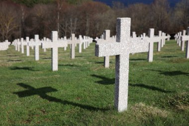 Vieil Armand France, 13.04.2018: Hartmann Willerkopf - Vieil Armand 'daki askeri mezarlık. Vosges Dağları. Fransa