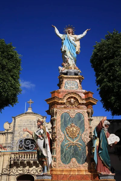 Victoria Malta August 2019 Statue Cathedral Assumption Victoria — 스톡 사진