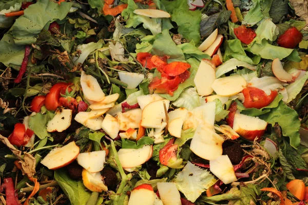 Fruit en groenten op Compost — Stockfoto