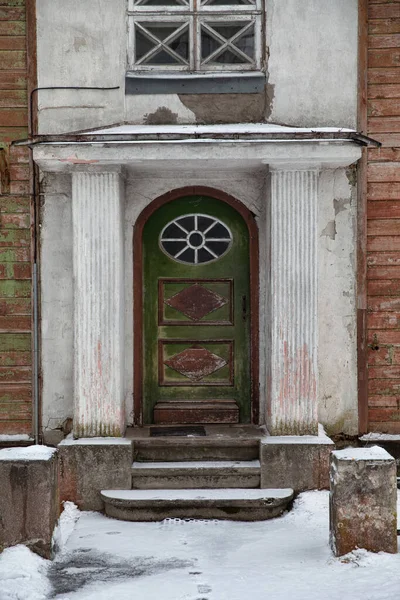 Parnu Estonia January 2019 Wooden Architecture Residential Buildings — Stock Photo, Image