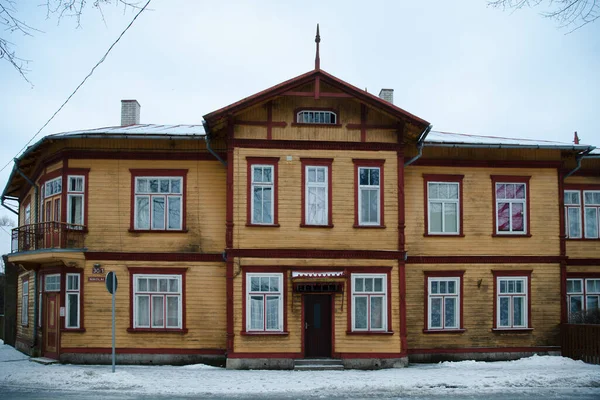 Parnu Estonsko Ledna 2019 Nikolajská Ulice Zimě — Stock fotografie