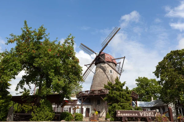 Kuressaare Saaremaa Észtország 2019 Augusztus Szélmalom Étterem — Stock Fotó