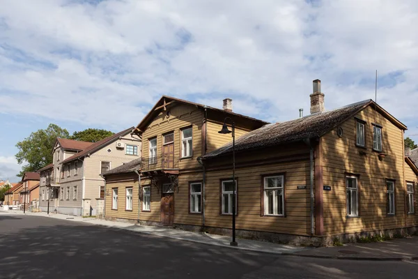 Kuressaare Saaremaa Estland August 2019 Holzhaus Der Lossi Straße — Stockfoto