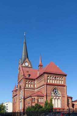 Jelgava, Letonya - 25 Ağustos 2019: Jelgava Bakire Meryem Katolik Katedrali