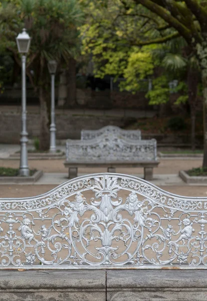 Santiago Compostela Španělsko Září 2014 Benches Alameda Park — Stock fotografie