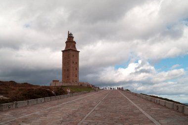 La Coruna, İspanya - 17 Eylül 2014: Herkül Kulesi