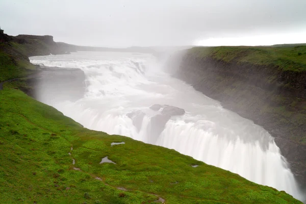 Cascade Gullfoss Été Islande — Photo