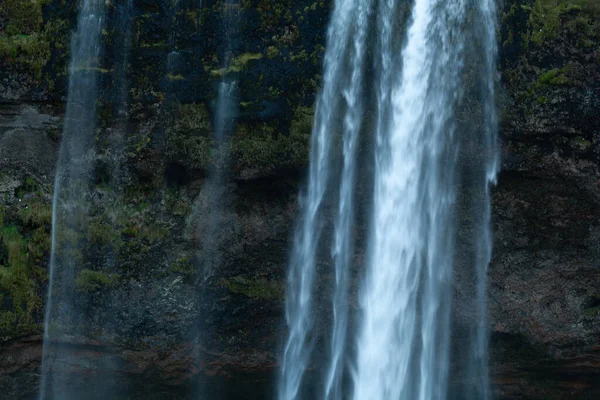 Seljalandsfoss Waterfall Close Water Paterial Iceland — стокове фото