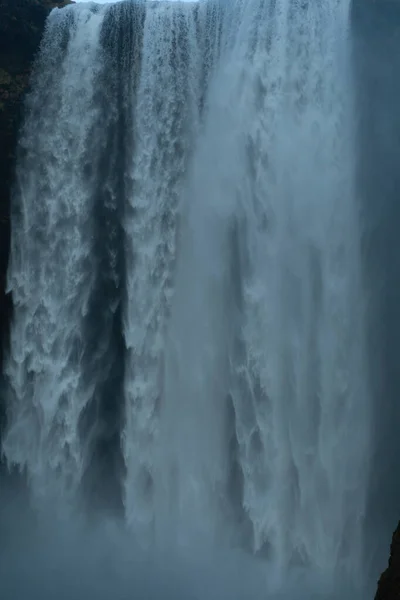 Seljalandsfoss Waterfall Close Water Paterial Iceland — стокове фото