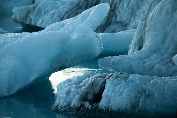 Jokulsarlon Islandia Primer Plano Del Hielo Atardecer Geología Del Hielo — Foto de Stock