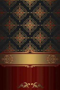 Altın kenarlık ve süsleme ile dekoratif arka plan.