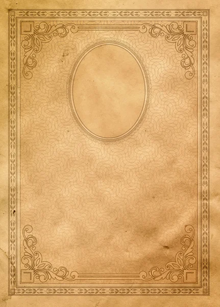 Old paper background with vintage border and frame. — Stock Photo, Image