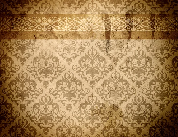 Gamla papper bakgrund med gammaldags mönster. — Stockfoto