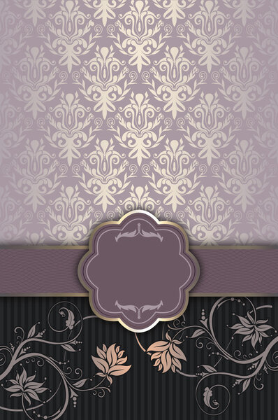 Decorative floral background with frame.