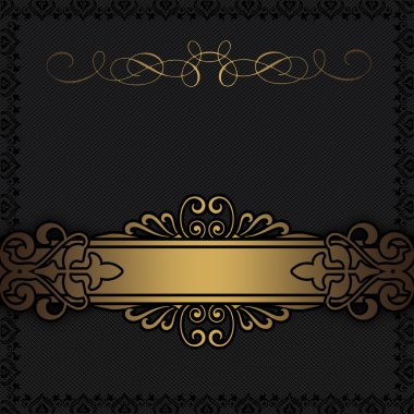 Dekoratif altın kenarlıklı siyah arka plan.