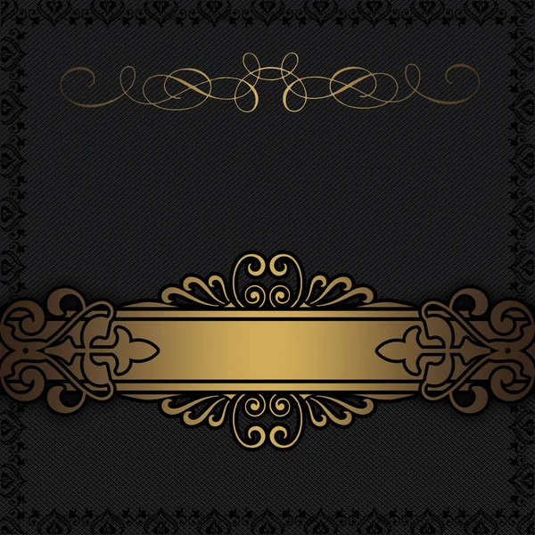 Black background with decorative gold border. — Stock Photo, Image