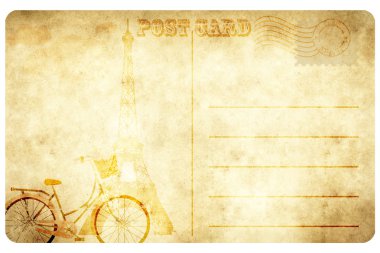 Eyfel Kulesi ile Vintage kartpostal.