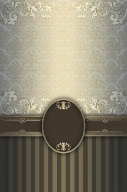 Çiçek desenleri ve çerçeve ile dekoratif arka plan.