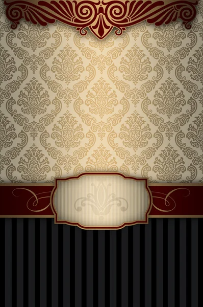 Vintage-Hintergrund mit dekorativen Mustern und elegantem Rahmen. — Stockfoto