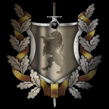 Kılıç ile hanedan kalkan.